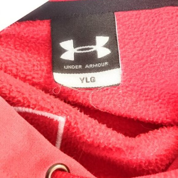 Under Armour Women Red Hustle Active Hoodie Sweater Youth Large - Picture 2 of 4
